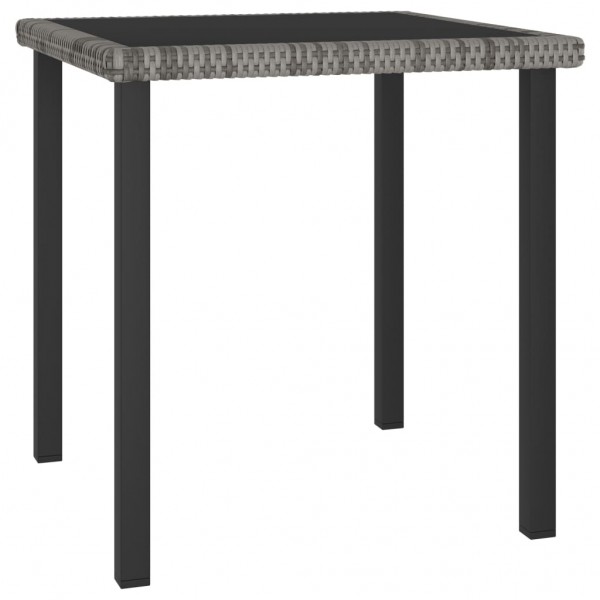 Mesa de jantar para jardim ratão sintético cinza 70x70x73 cm D