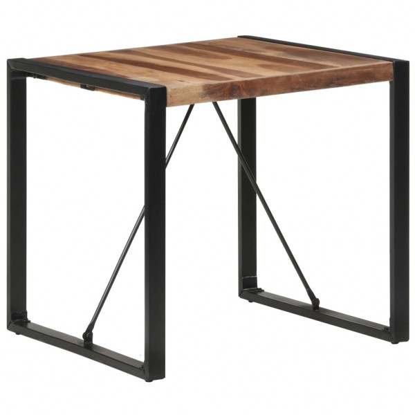 Mesa de comedor madera maciza con acabado sheesham 80x80x75 cm D