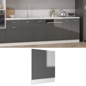 Panel para lavavajillas contrachapada gris brillo 59.5x3x67 cm D