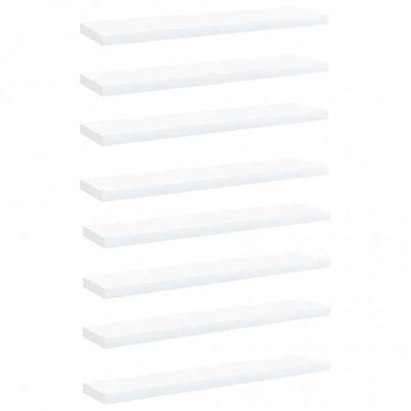 Estantes para estantería 8 uds contrachapada blanco 40x10x1.5cm D