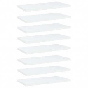 Estantes de estantería 8 uds contrachapada blanco 40x20x1.5 cm D