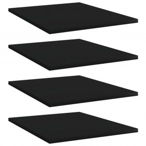 Estantes para estantería 4 uds contrachapada negro 40x50x1.5 cm D