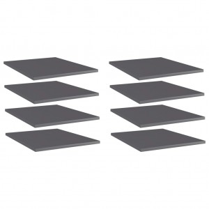 Estante estantería 8 uds contrachapada gris brillo 40x50x1.5 cm D