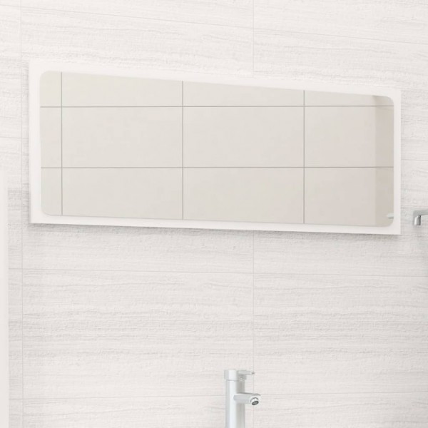 Espejo de baño madera contrachapada blanco brillo 90x1.5x37 cm D