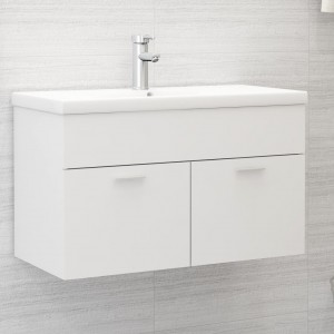 Armario para lavabo madera contrachapada blanco 80x38.5x46 cm D