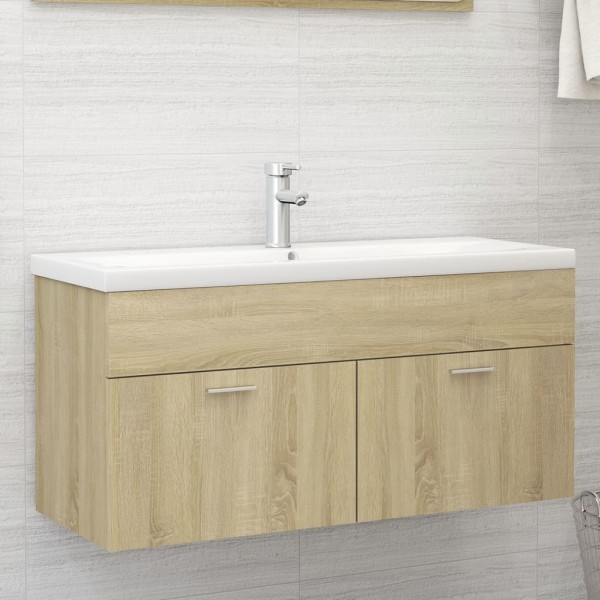 Armario para lavabo contrachapada color roble 100x38.5x46 cm D