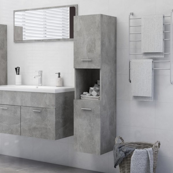 Armário de banheiro cinza madeira compensada de concreto 30x30x130 cm D
