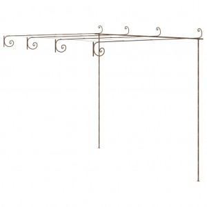 Pérgula de jardim marrom antiga 4x3x2,5 m de ferro D