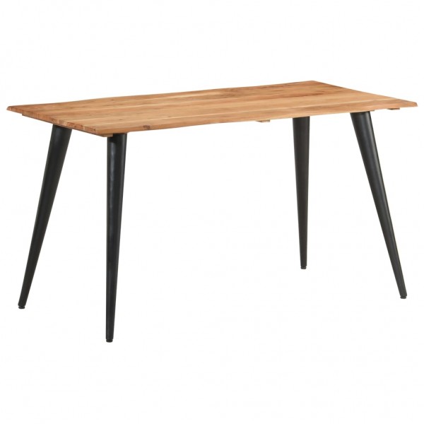 Mesa de comedor con bordes naturales madera acacia 140x60x75 cm D