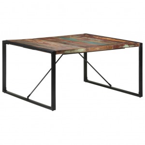 Mesa de jantar de madeira maciça reciclada 140x140x75 cm D