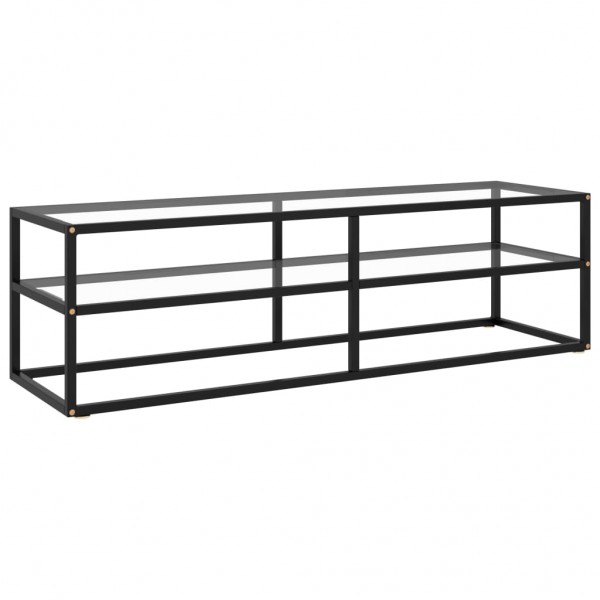 Mueble para TV de vidrio templado negro 140x40x40 cm D