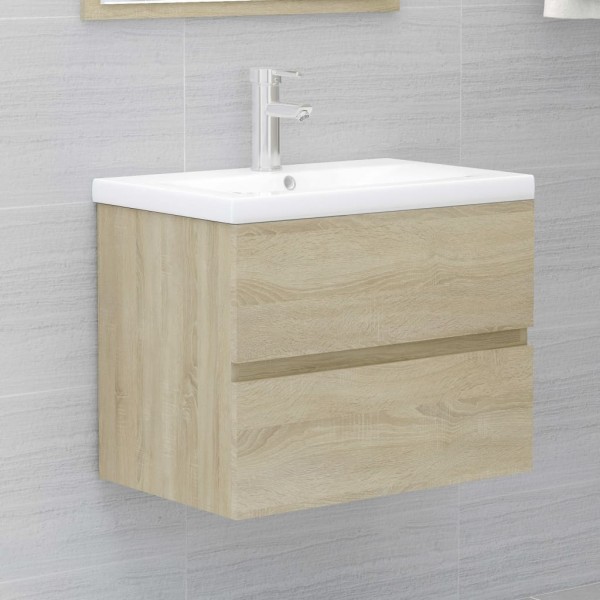 Armario de lavabo contrachapada roble Sonoma 60x38.5x45 cm D