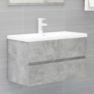 Armario para lavabo aglomerado gris hormigón 80x38.5x45 cm D