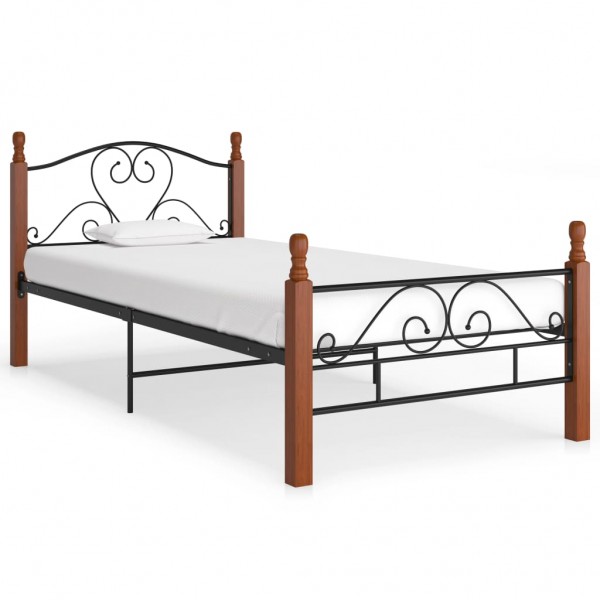 Estructura de cama de metal negro 90x200 cm D