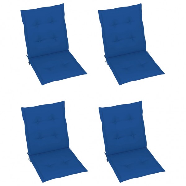Cojín silla jardín respaldo bajo 4 uds tela Oxford azul D