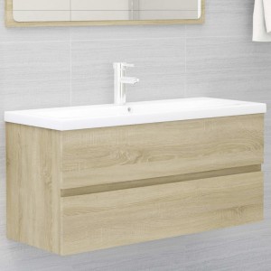 Conjunto de muebles de baño 3 piezas aglomerado roble sonoma