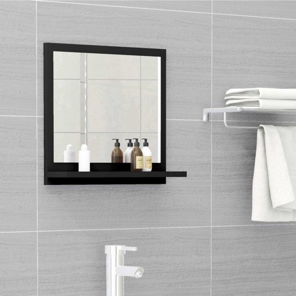 Espejo de baño madera contrachapada negro 40x10.5x37 cm D