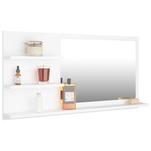 Espejo de baño madera contrachapada blanco 90x10.5x45 cm D