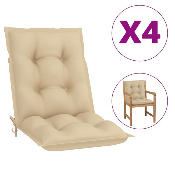 Cojines para sillas de jardín 4 unidades beige 100x50x7 cm D