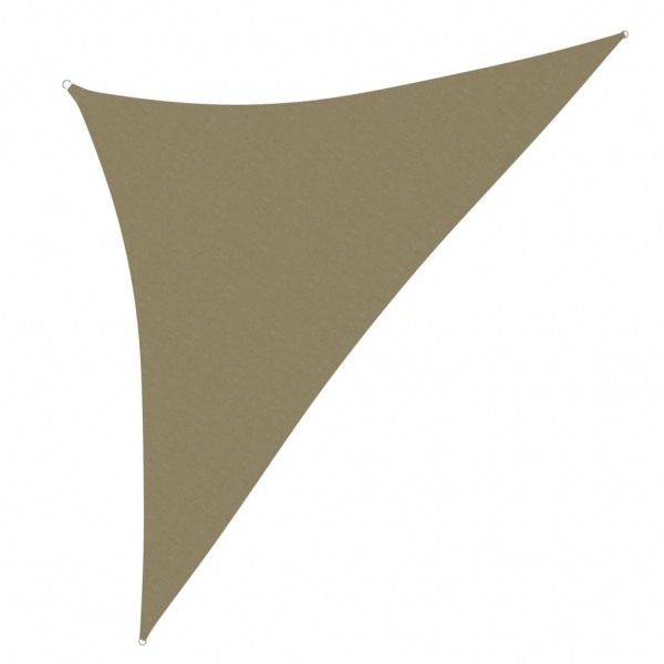 Toldo de vela triangular de tela oxford beige 3.5x3.5x4.9 m D