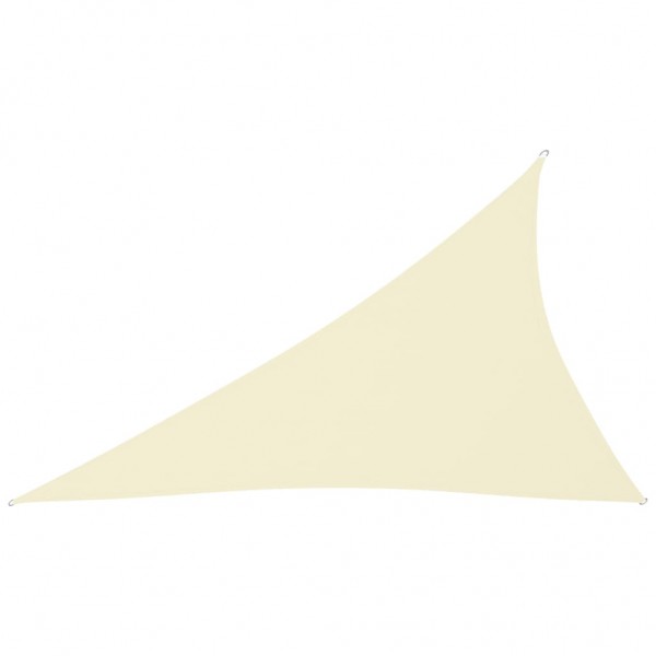 Toldo de vela triangular de tecido Oxford de cor creme 4x5x6.4 m D