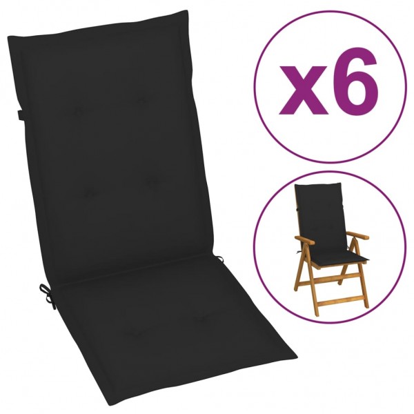 Cushion cadeira de jardim de apoio alto 6 pés tela preta 120x50x3cm D