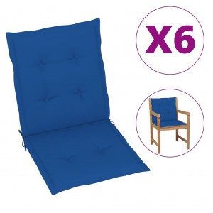 Cojín silla jardín respaldo bajo 6 uds tela Oxford azul D