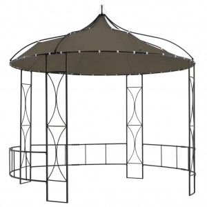 Gazebo redondo cinza taupe 300x290 cm D