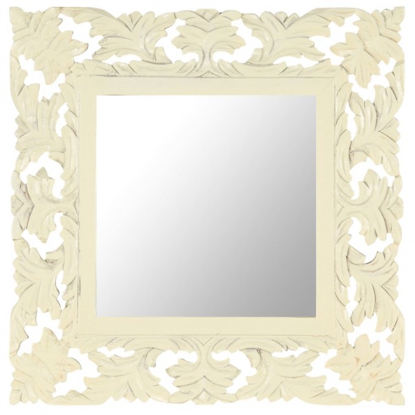 Espelho de madeira maciça de mangue branco 50x50 cm D