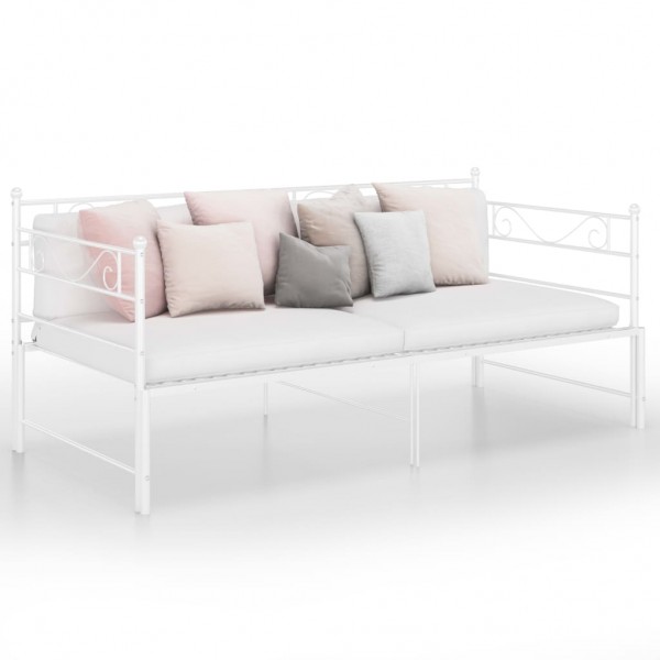 Estructura de sofá cama extraíble de metal blanco 90x200 cm D