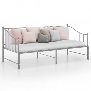 Estructura de sofá cama extraíble de metal gris 90x200 cm D