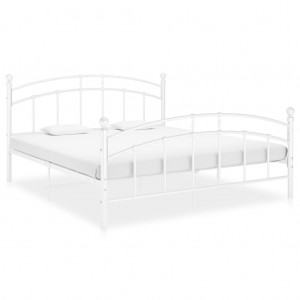 Estrutura de cama de metal branco 160x200 cm D