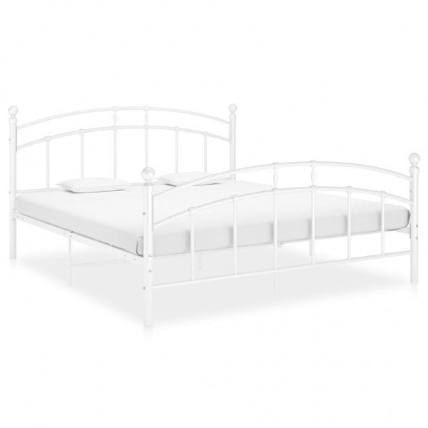 Estructura de cama de metal blanco 160x200 cm D