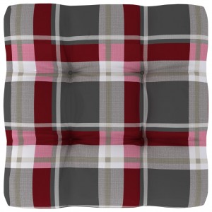 Cojín para sofá sofá de palets tela a cuadros rojo 50x50x12 cm D