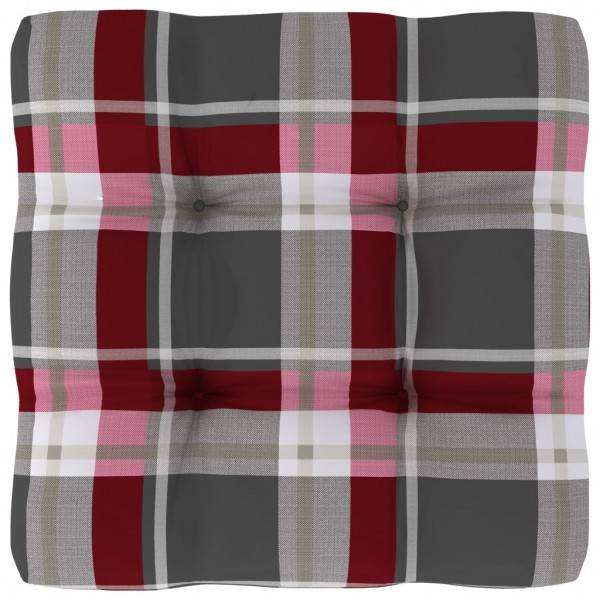 Cojín para sofá sofá de palets tela a cuadros rojo 50x50x12 cm D