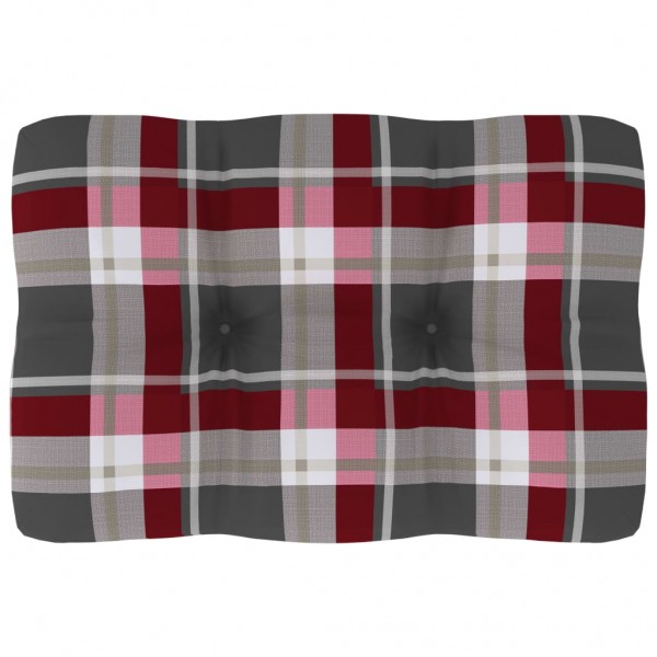 Cojín para sofá de palets estampado a cuadros rojo 60x40x10 cm Cojín para sofá de palets estampado a cuadros rojo 60x40x10 cm D