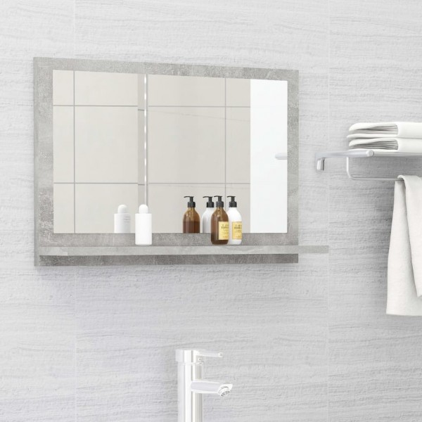 Espejo de baño madera contrachapada gris hormigón 60x10.5x37 cm D