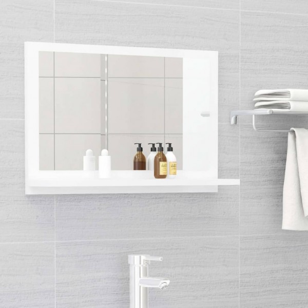 Espelho de banheiro madeira contraplacada branco brilho 60x10.5x37 cm D
