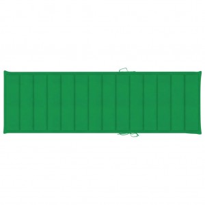 Cojín de tumbona de tela Oxford verde 200x60x3 cm D