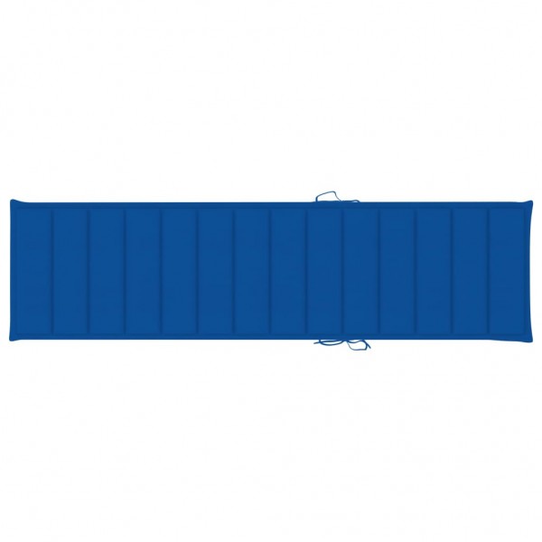 Cojín de tumbona de tela Oxford azul 200x50x3 cm D