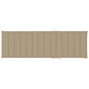 Cojín de tumbona de tela Oxford beige 200x60x3 cm D