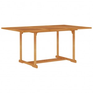 Mesa de jardín de madera maciza de teca 150x90x75 cm D