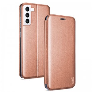 Fundação COOL Capa de Flip para Samsung G990 Galaxy S21 Elegância Rose Gold D