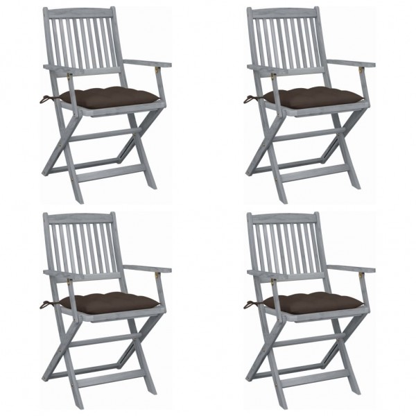 Cadeiras de jardim folháveis de madeira maciça D