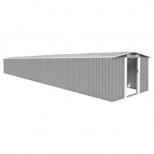 Cobertura de jardim de aço galvanizado cinza 257x990x181 cm D