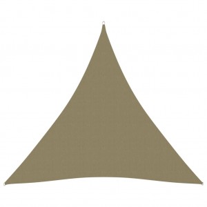 Toldo de vela triangular de tela oxford beige 4.5x4.5x4.5 m D