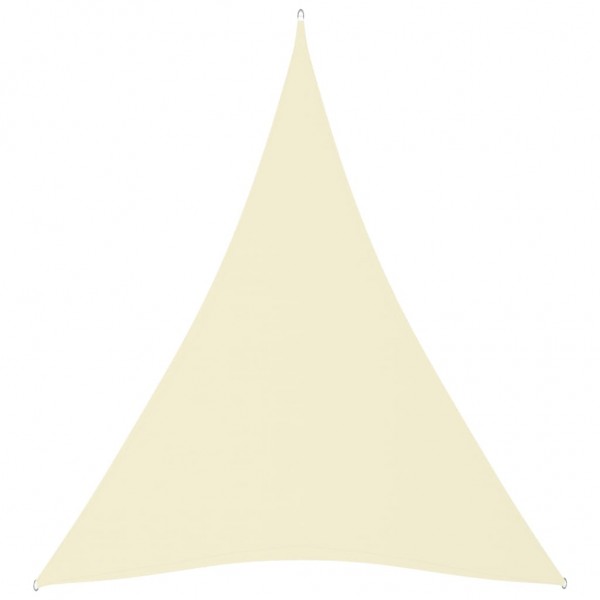 Toldo de vela triangular de tela oxford crema 5x6x6 m D