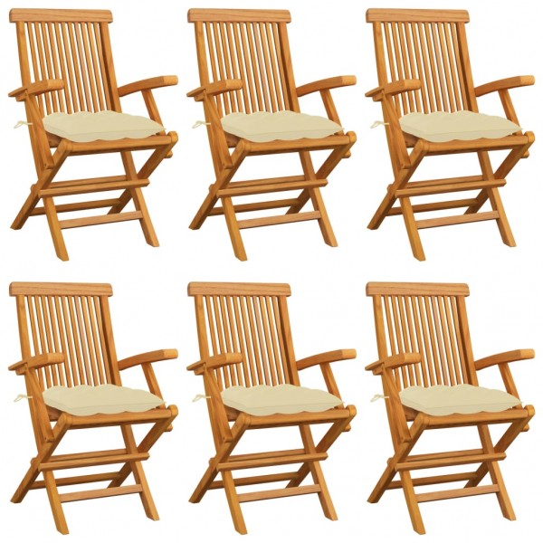 Cadeiras de jardim de madeira teca com almofadas D