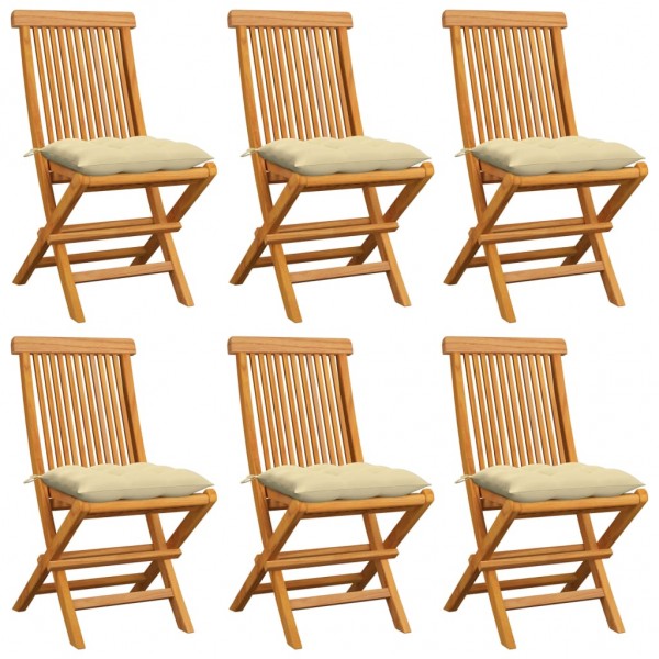 Cadeiras de jardim de teca com almofadas D