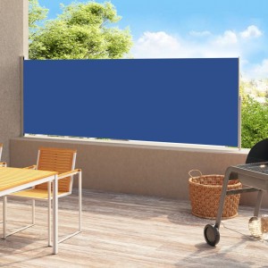 Toldo lateral retráctil de jardín azul 180x500 cm D